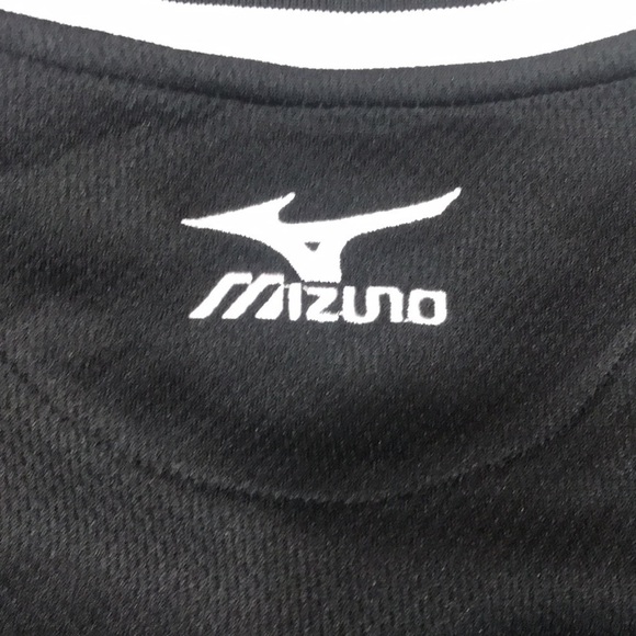 Mizuno Black & White Short Sleeve V-Neck Elastic Waist Biking Shirt size S - Picture 7 of 8